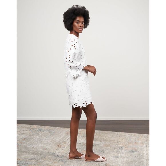 Cara Cara annabelle dress scalloped floral eyelet white size small NWT - Picture 2 of 11